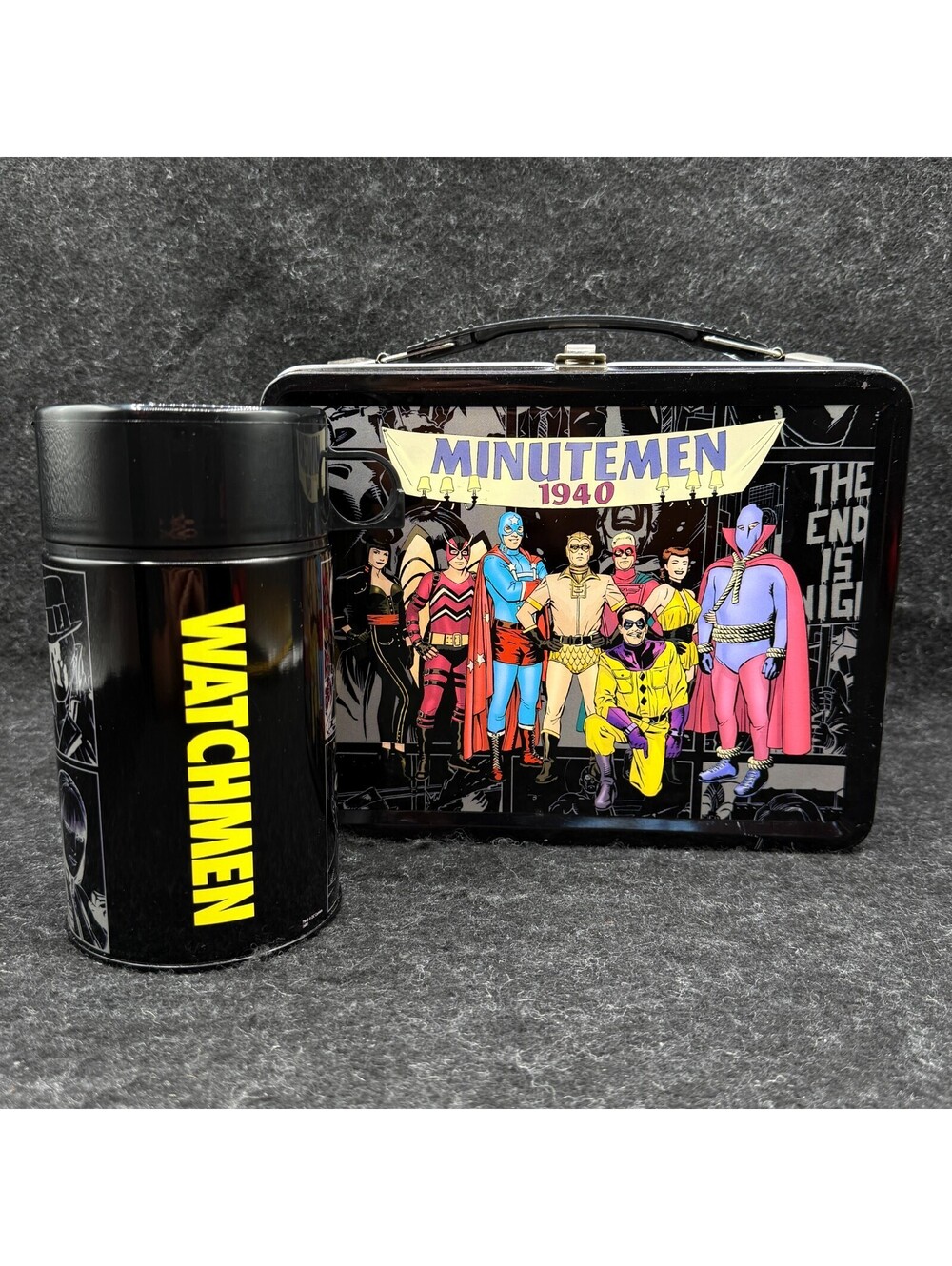 NECA Watchmen Minutemen Lunchbox w/ Thermos DC Comics Condition